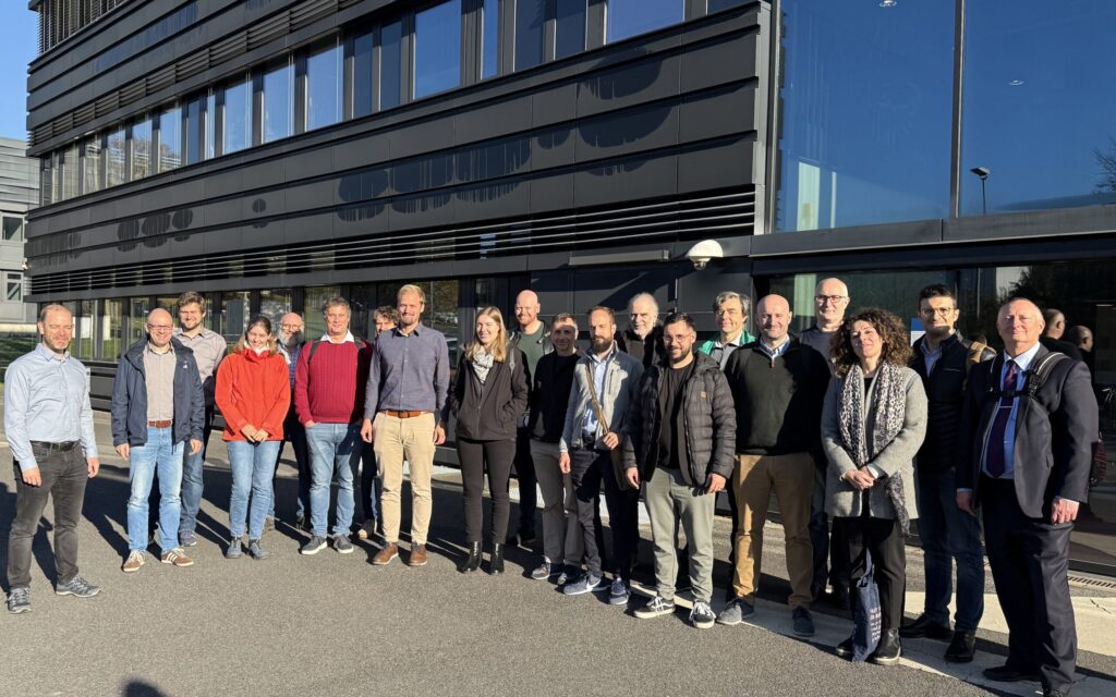 The photo shows the participants of the IEA HPT Annex 63 meeting in Aachen in front of the building of the Institute for Energy Efficient Buildings and Indoor Climate, RWTH Aachen University.