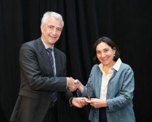 Michael Vorländer receiving ASA's tuning fork