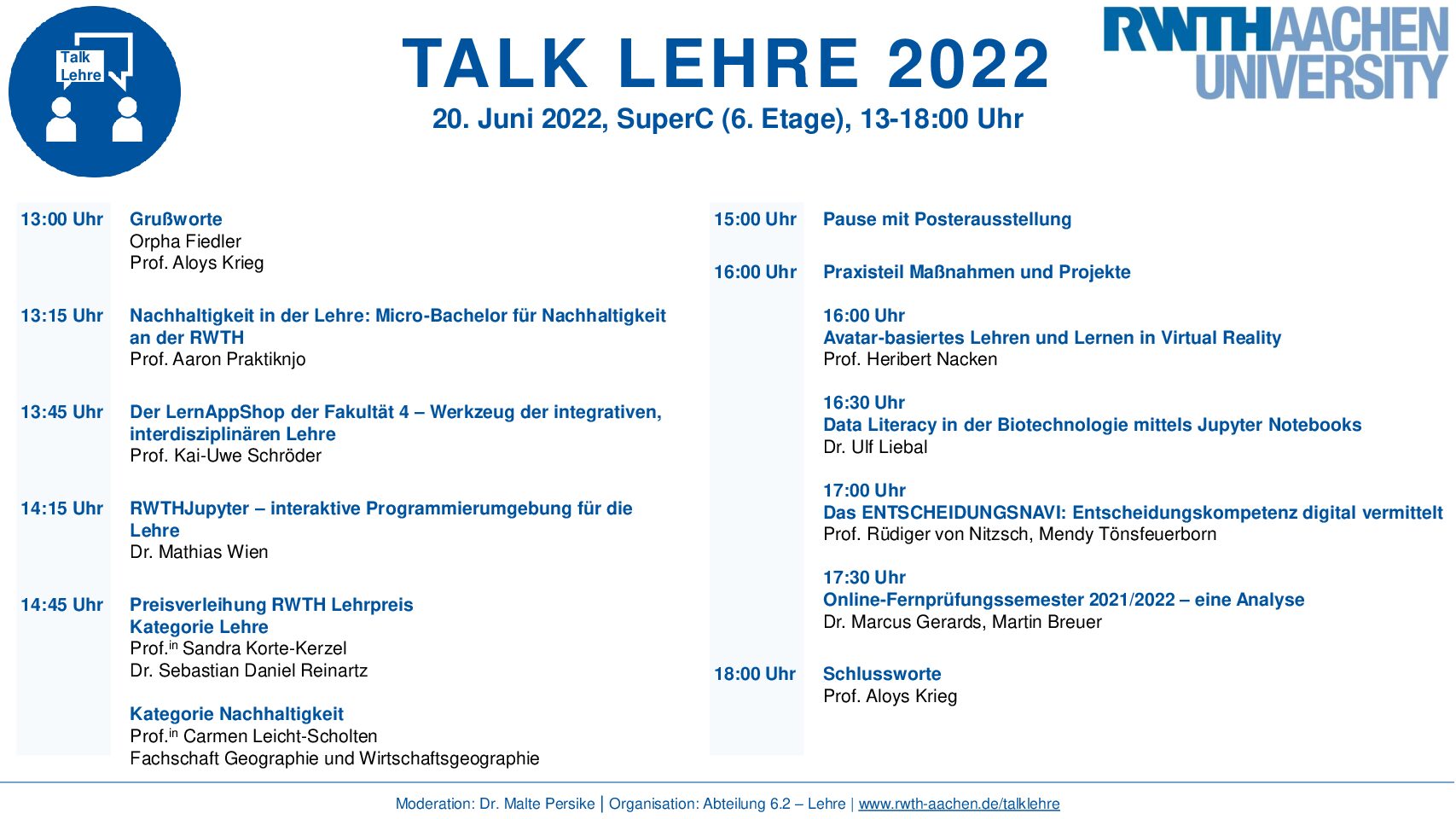 Veranstaltungshinweis: Der Talk Lehre 2022 wieder in Präsenz