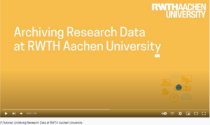 Screenshot of Video Archiving Research Data at RWTH Aachen University