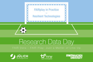 Soccer field with soccer goal bearing the title “FAIRplay in Practice - Resilien Technologies”