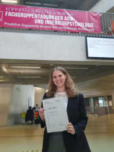 Nina Wirtz gewinnt Posterpreis auf der AOWI-Tagung
