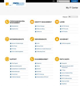 Das My IT Center Portal - übersichtlich, direkt und bequem Zugang zu vielen Anwendungen.