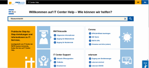 Screenshot des neuen IT Center Help