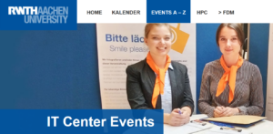 Screenshot Homepage IT Center Events