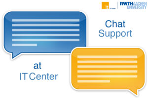 Speech bubbles with Chat Support at the IT Center
