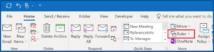 Screenshot Outlook