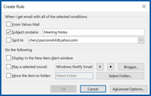 Screenshot Outlook