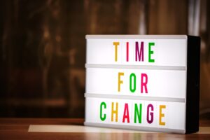 Letter Board "Time for Change"