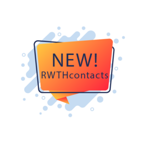 Hinweisschild "NEW RWTHcontacts"