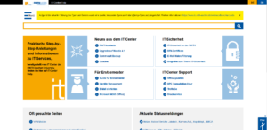 gelbe Infobox auf Startseite von IT Center Help