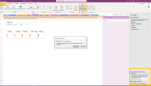 Onenote screenshot of creating a default template