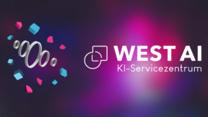 WestAI logo in white on pink gradient
