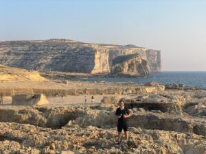 Trainee Yasin on the coast of Malta