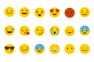 An assortment of colorful emojis