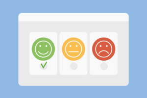Feedback emojis in different colours