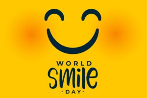 Smiley mit der Unterschrift "World Smile Day"