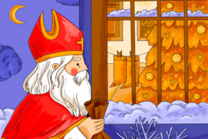 gezeichnete Nikolaus Illustration