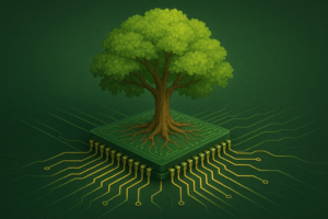 Tree groes from microchip