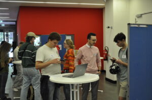 MATSE Trainees talking to IT Center employees