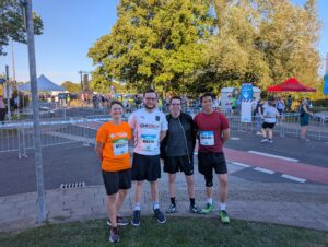 Four runners from the IT Center RWTH team at the company run