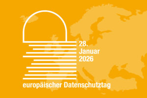 Silhouette von Europa, darauf in weißer Schrift 28. Januar 2026, Europäischer Datenschutztag