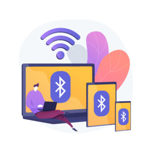 Graphische Darstellung verschiedener Geräte mit Bluetooth