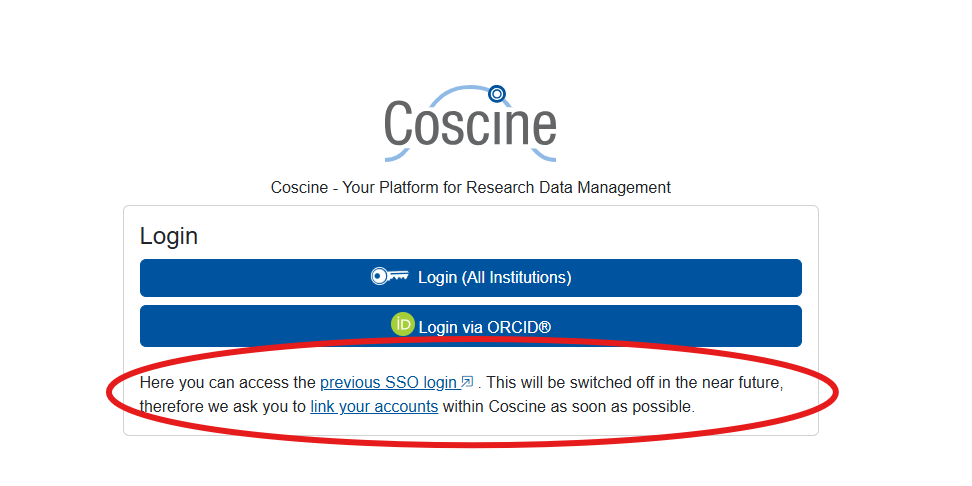Coscine SSO Deactivation