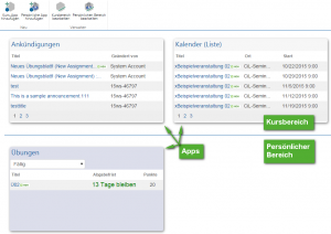 Screenshot Kursdashboard