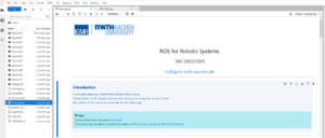 Interactive learning with ROS: The new course in RWTHJuypter